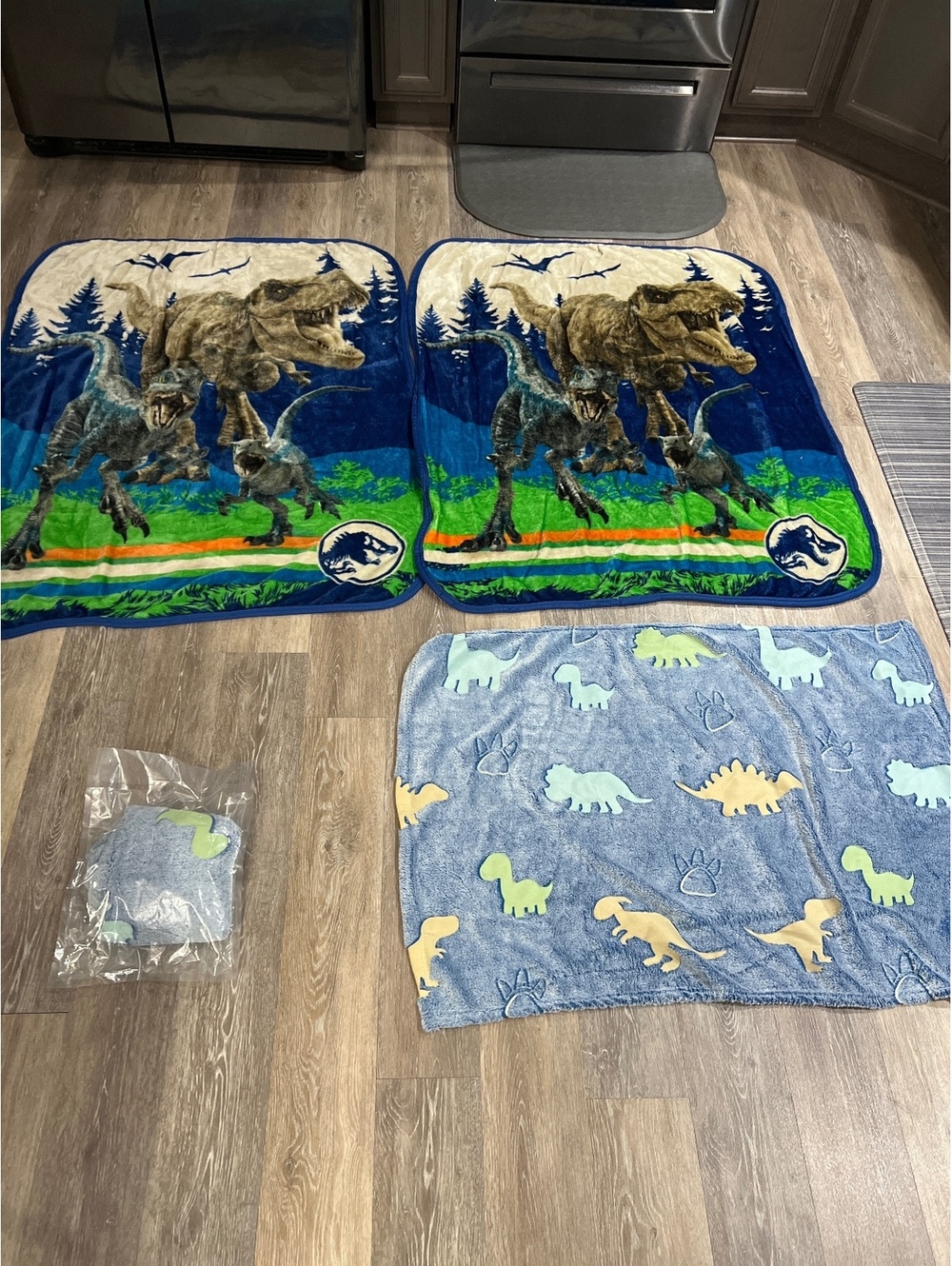 Jurassic World Kids Dinosaur Throw Blankets Set of 4